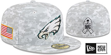 Eagles 2025 SALUTE-TO-SERVICE Snow White Digital Fitted Hat by New Era