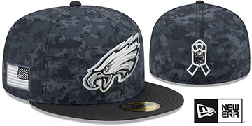 Eagles 2026 SALUTE-TO-SERVICE Dark Digital Camo-Black Fitted Hat by New Era