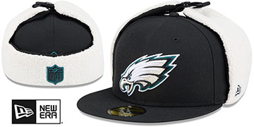 Eagles CLASSIC DOGEAR Black Fitted Hat by New Era