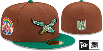 Eagles 'HARVEST SIDE-PATCH' Brown-Kelly Fitted Hat by New Era