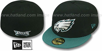 Eagles NFL 2T-TEAM-BASIC Black-Green Fitted Hat by New Era