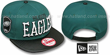 Eagles NFL ENGLISH-WORD SNAPBACK Green-Black Hat by New Era