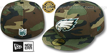 Eagles 'NFL TEAM-BASIC' Army Camo Fitted Hat by New Era