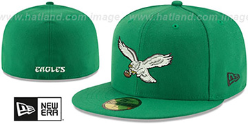 Eagles 'NFL THROWBACK TEAM-BASIC' Green Fitted Hat by New Era