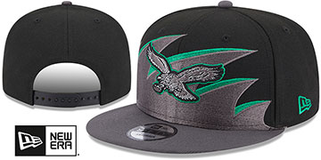 Eagles NFL THROWBACK TIDAL WAVE SNAPBACK Black-Charcoal Hat by New Era