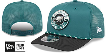 Eagles ROPE 2T GAME MESHBACK STRETCH-SNAP Green-Black Hat by New Era