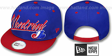 Expos 2T COOP RETRO-WORD SNAPBACK Royal-Red Adjustable Hat by New Era