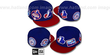 Expos DEEZ PATCHES Royal-Red Fitted Hat by New Era