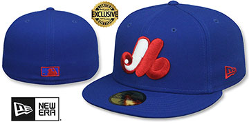 Expos Red-METALLIC Royal Fitted Hat by New Era