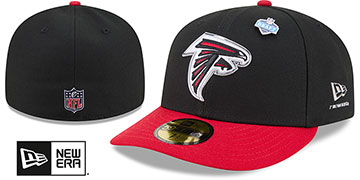 Falcons 2026 PRECURVED NFL DRAFT Black-Red Fitted Hat by New Era