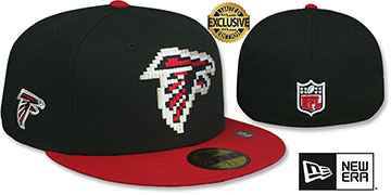 Falcons NFL PIXELATED Black-Red Fitted Hat by New Era