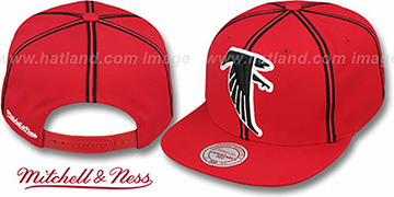 Falcons XL-LOGO SOUTACHE SNAPBACK Red Adjustable Hat by Mitchell and Ness