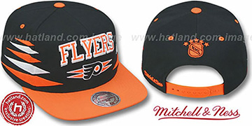 Flyers 2T DIAMONDS SNAPBACK Black-Orange Adjustable Hat by Mitchell and Ness