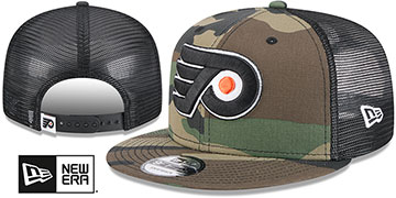 Flyers ARMY CAMO TRUCKER Woodland-Black Hat by New Era