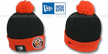 Flyers CIRCLE Black-Orange Knit Beanie Hat by New Era