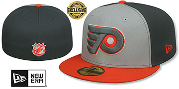 Flyers GREY TONE Grey-Charcoal-Orange Fitted Hat by New Era