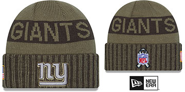 Giants 2025 SALUTE-TO-SERVICE Olive Knit Beanie Hat by New Era