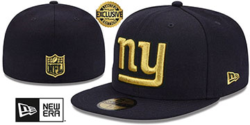 Giants GOLD-METALLIC Black Fitted Hat by New Era