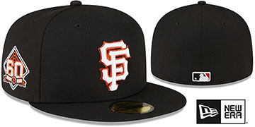 Giants METALLIC LOGO SIDE-PATCH Black Fitted Hat by New Era