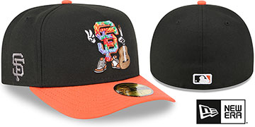 Giants MLB CARTOON  A-FRAME Black-Orange Fitted Hat by New Era