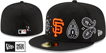 Giants PAISLEY ELEMENTS Black Fitted Hat by New Era