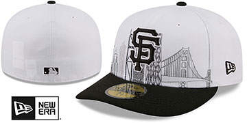 Giants PRE-CURVED SKYLINE White-Black Fitted Hat by New Era