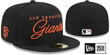 Giants SCRIPTED Black Fitted Hat by New Era