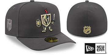 Golden Knights NHL CARTOON  A-FRAME Charcoal Fitted Hat by New Era