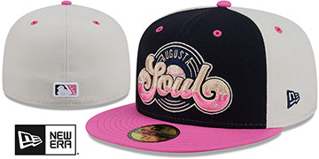 GreenJackets 2026 THEME NIGHT Navy-White-Pink Fitted Hat by New Era
