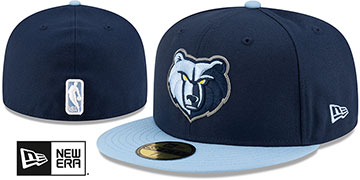 Grizzlies 2T NBA TEAM-BASIC Navy-Sky Fitted Hat by New Era