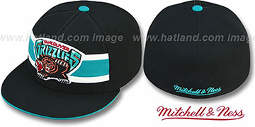 Grizzlies HARDWOOD TIMEOUT Black Fitted Hat by Mitchell and Ness