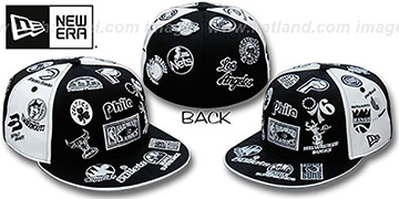 Hardwood ALL-OVER PINWHEEL Black-White Fitted Hat by New Era