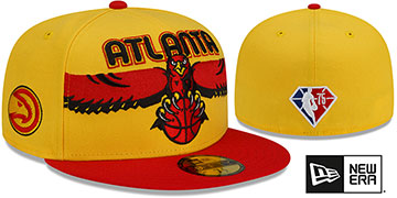 Hawks DIAMOND 75 CITY-SERIES Gold-Red Fitted Hat by New Era