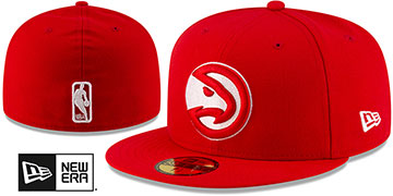 Hawks NBA TEAM-BASIC Red Fitted Hat by New Era