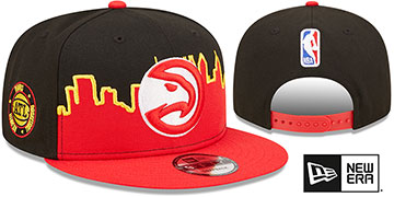 Hawks SKYLINE TIP OFF SNAPBACK Black-Red Hat by New Era