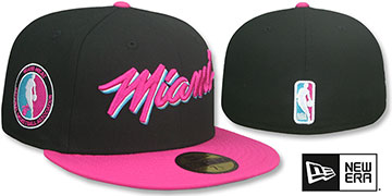 Heat 'MIAMI VICE SIDE-PATCH' Black-Beetroot Fitted Hat by New Era
