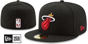 Heat ALTERNATE NBA TEAM-BASIC Black Fitted Hat by New Era