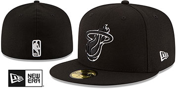 Heat NBA TEAM-BASIC Black-White Fitted Hat by New Era