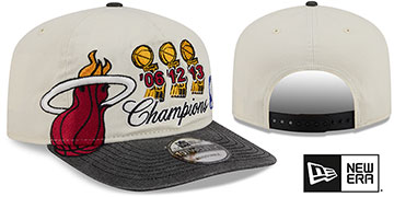Heat TROPHY CHAMPS SNAPBACK Ivory-Black Hat by New Era