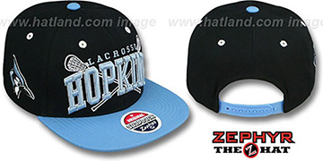 Hopkins 'LACROSSE SUPER-ARCH SNAPBACK' Black-Sky Hat by Zephyr