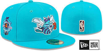 Hornets 5TH ANNIVERSARY SIDE-PATCH Teal Fitted Hat by New Era