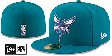 Hornets NBA TEAM-BASIC Teal Fitted Hat by New Era