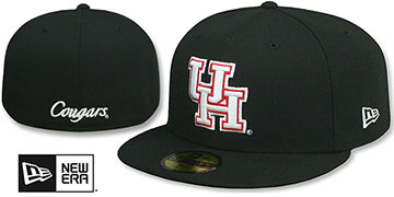 Houston NCAA TEAM-BASIC Black Fitted Hat by New Era