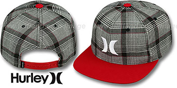 Hurley ICON PLAID SNAPBACK Red Hat