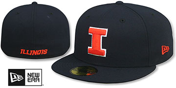 Illinois NCAA TEAM-BASIC Navy Fitted Hat by New Era