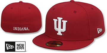Indiana NCAA TEAM-BASIC Red Fitted Hat by New Era