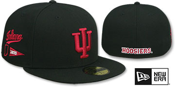 Indiana NCAA TEAM-BASIC SIDE PATCH Black Fitted Hat by New Era
