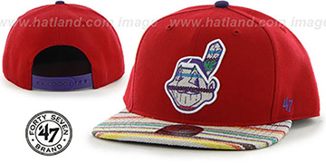 Indians WARCHILD SNAPBACK Red Hat by Twins 47 Brand