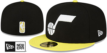 Jazz 2T NBA TEAM-BASIC Black-Gold Fitted Hat by New Era