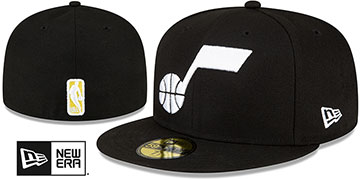 Jazz NBA TEAM-BASIC Black Fitted Hat by New Era